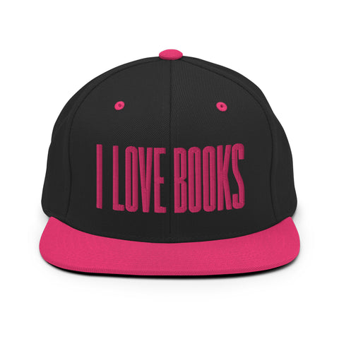 I LOVE BOOKS Snapback (Black/Pink)