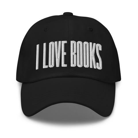 I LOVE BOOKS Dad hat (Black)